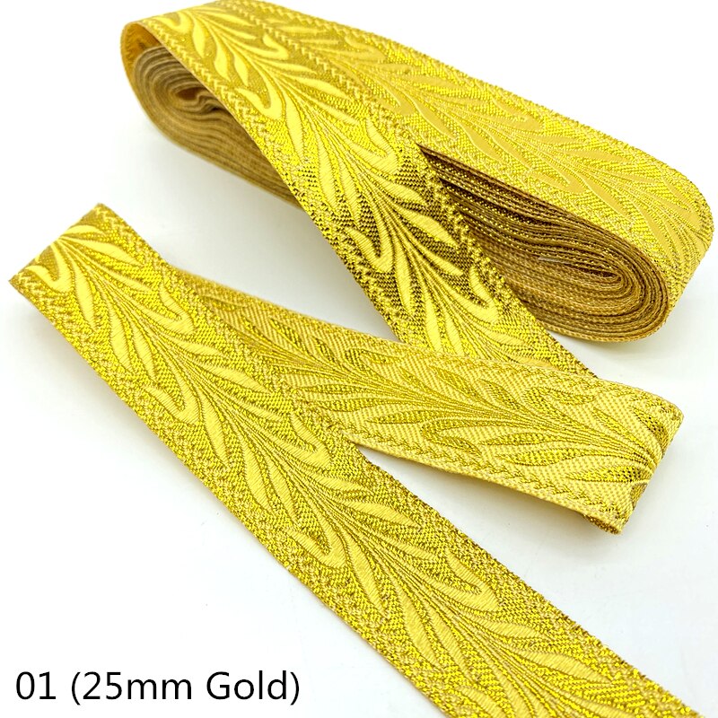 Cinta de encaje bordado étnico Vintage dorado y plateado de 7 yardas, adorno bohemio, accesorios para bolsas de ropa DIY, tela bordada: Latón envejecido / L