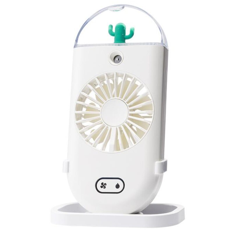 Water Mist Fan USB Rechargeable Portable Air Conditioning Office: White