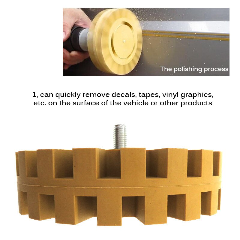 Car Glue Remover Sticker Film Remover Pinstripe Decal Eraser Rubber Disk Paint Cleaner Car Wash Cleaning Polish Auxiliary Tool
