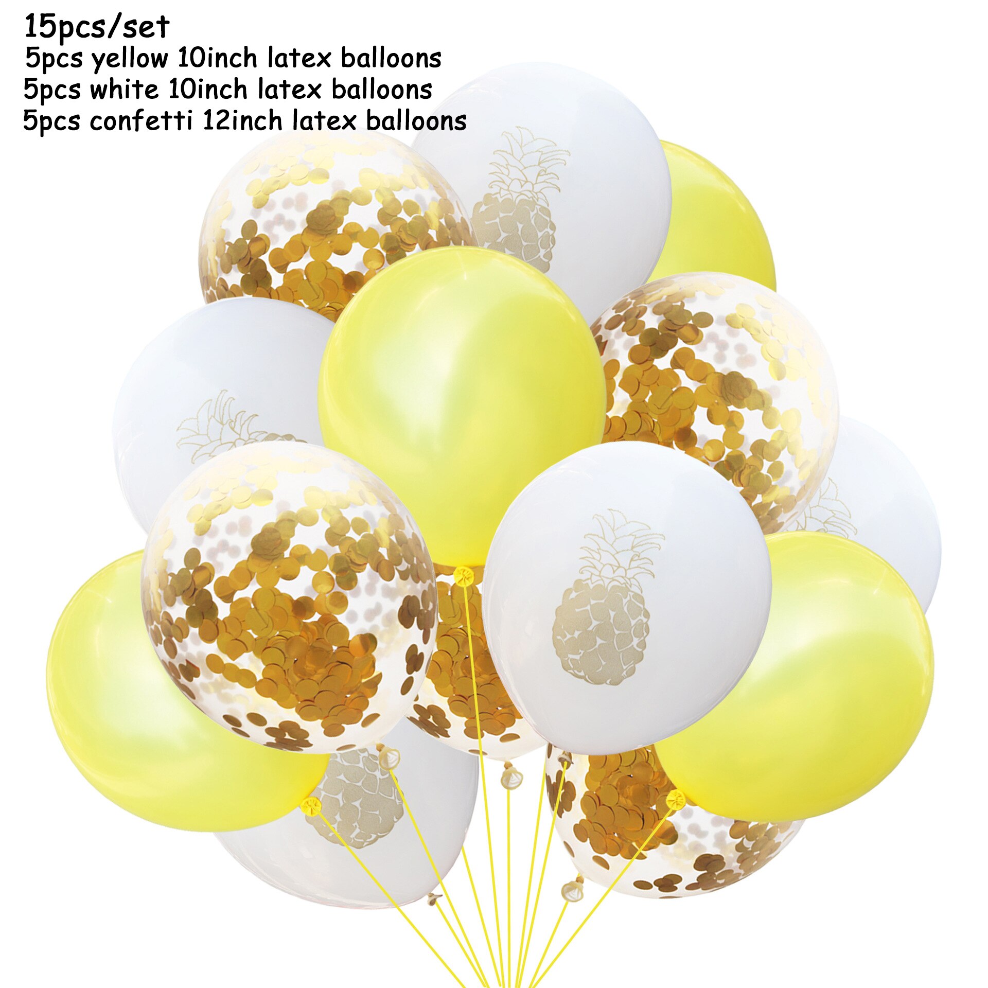 15pcs/set Flamingo Latex Balloons Decoration 12inch Confetti Animal Balloon Happy Hawaiian Baloes for Kids Birthday Party Favors: 15pcs B