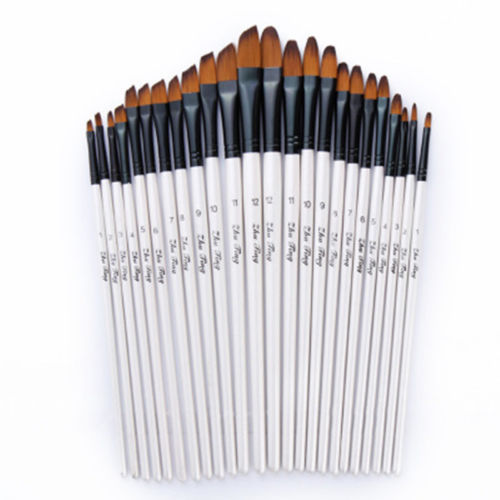 12pcs/set Artist Paint Brushes Set Acrylic Oil Watercolour Painting Craft Art Model Paint By Number Pen Brushes