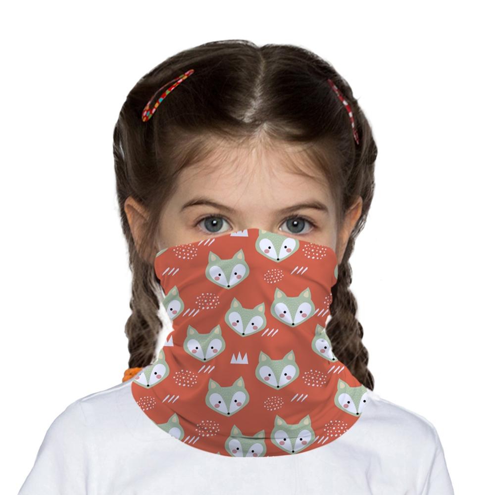 Tegneserie bjørn ræv børn hoved/ansigt/maske hals bandana tørklæde dobbelt-brug magic tube hovedtørklæde cykling sport hovedbeklædning turban balaclava: C