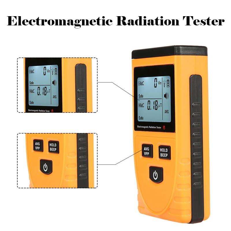 LCD Digital Electromagnetic Radiation Detector Sensor Electric Field Magnetic Field Prtection Tester Electrical Instruments