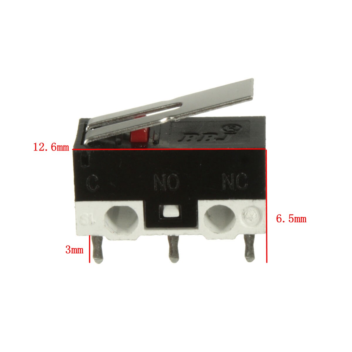 10Pcs Mini Micro Limit Switch Straight Hinge Lever Arm SPDT Snap Action Push Microswitch NO NC 3 Pins 1A 250VAC 2A 30VDC