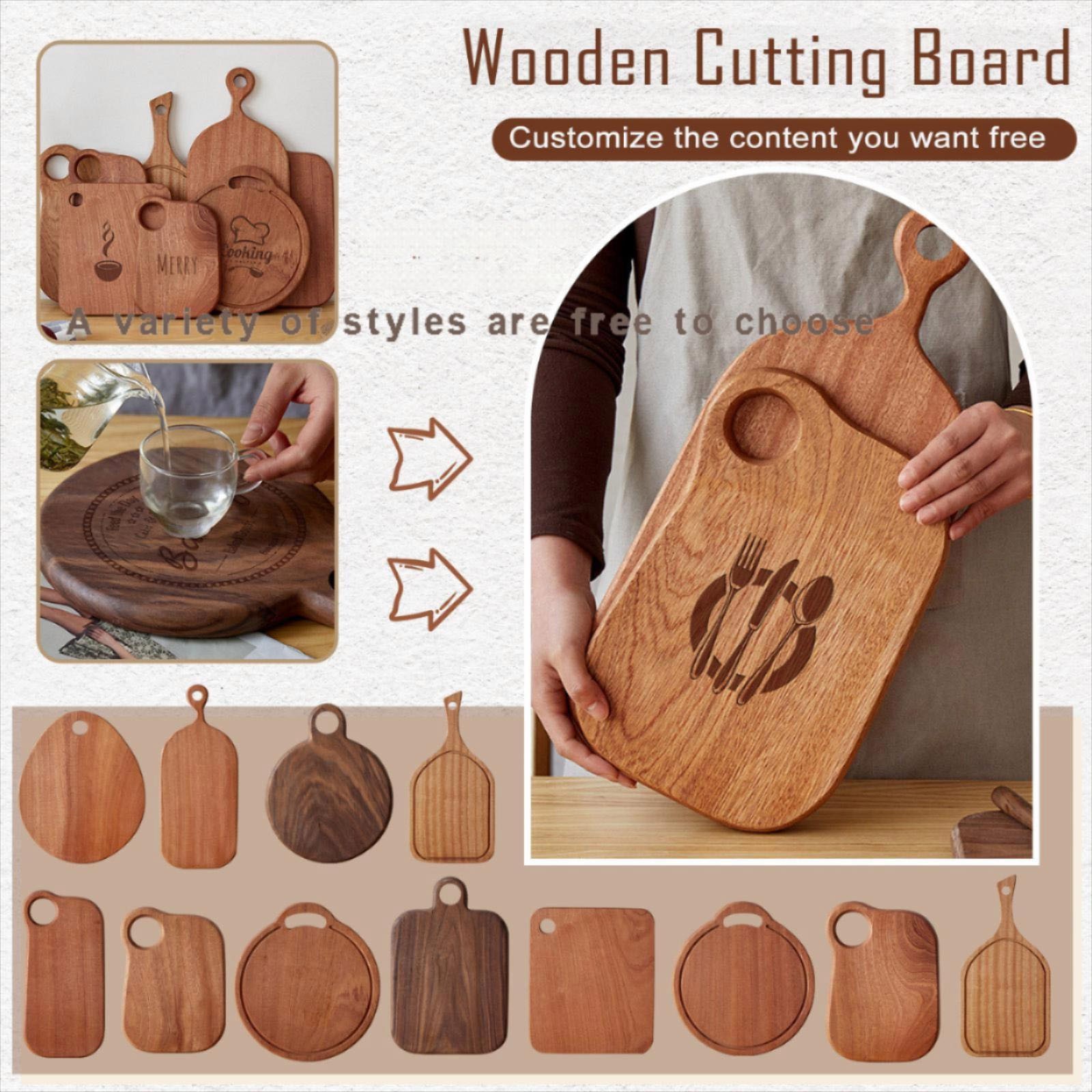Tabla de cortar de madera tallada, taza de agua y fruta, tabla de cortar de madera, plato de comedor para niños, tabla de cortar, tabla de cortar de carne