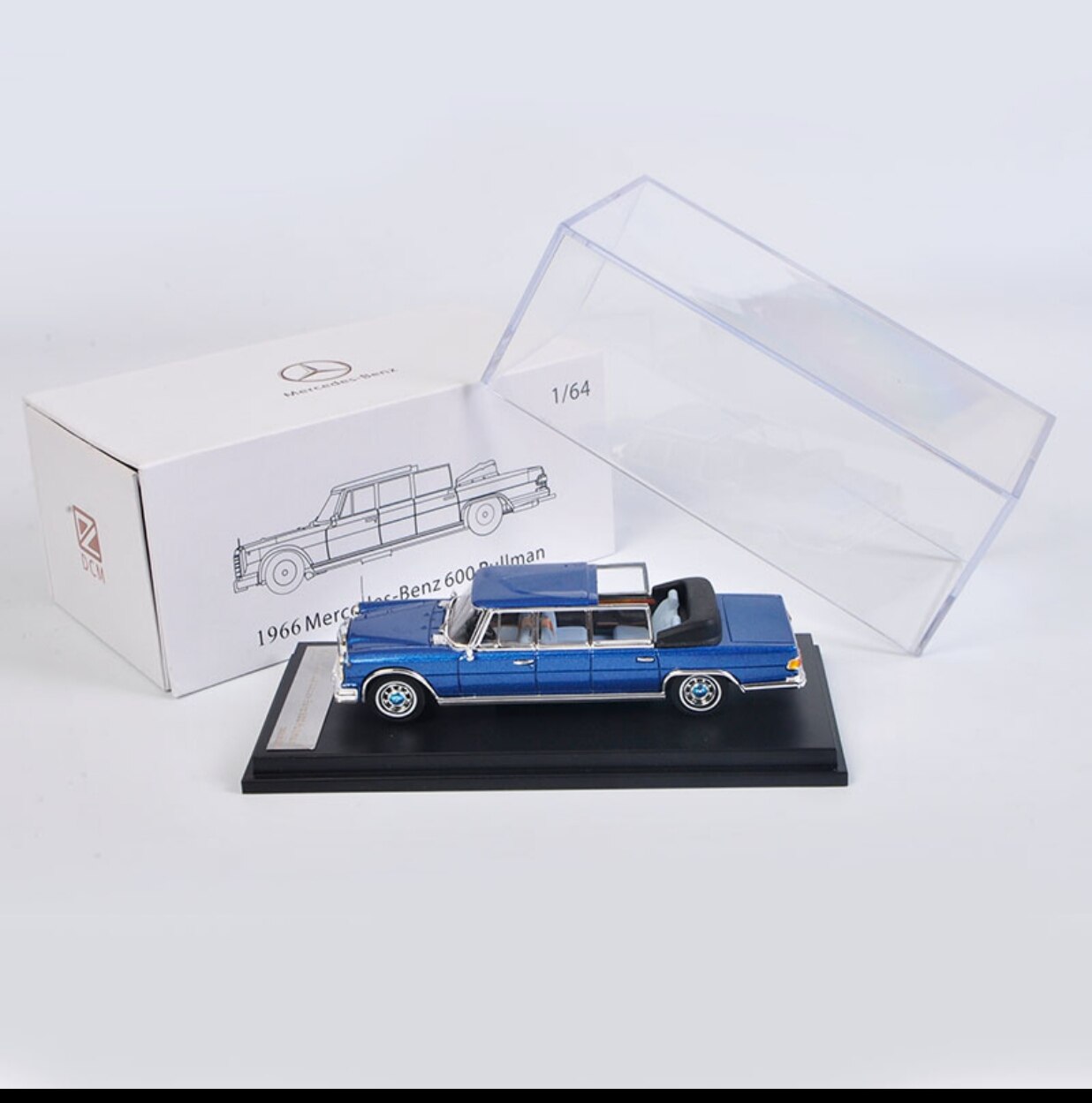 Specjalna DCM 1/64 Pullman600 Model odlewu samochodu rozszerzona symulacja modelu Pullman W100: Głęboki niebieski