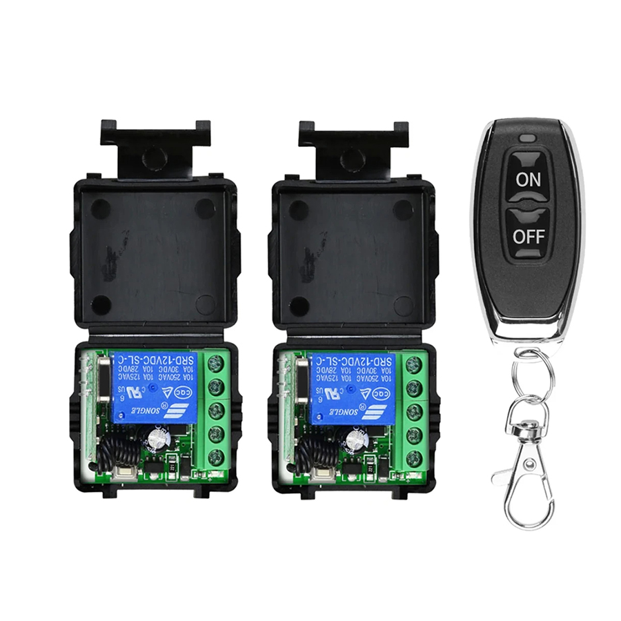 Rf 433 mhz gate remote control switch,  dc 12 v asking code relay receiver, universal diy mini module for garage door led lighting: Yellow