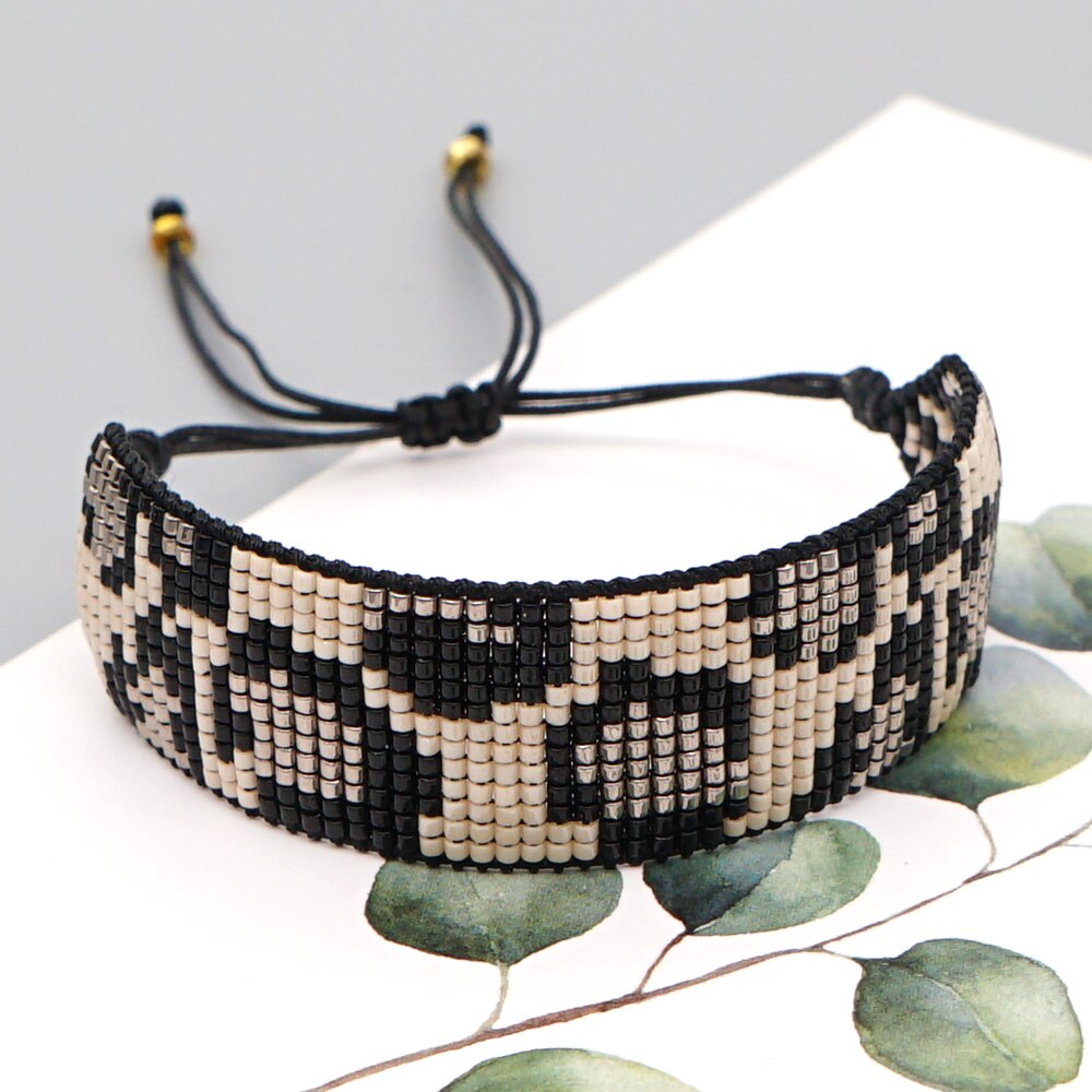 gehen2Boho Leopard Armbinde Für Frauen Miyuki Armbänder Schmuck Handgemachte Webstuhl Gewebt Pulseras Mujer Schmuck