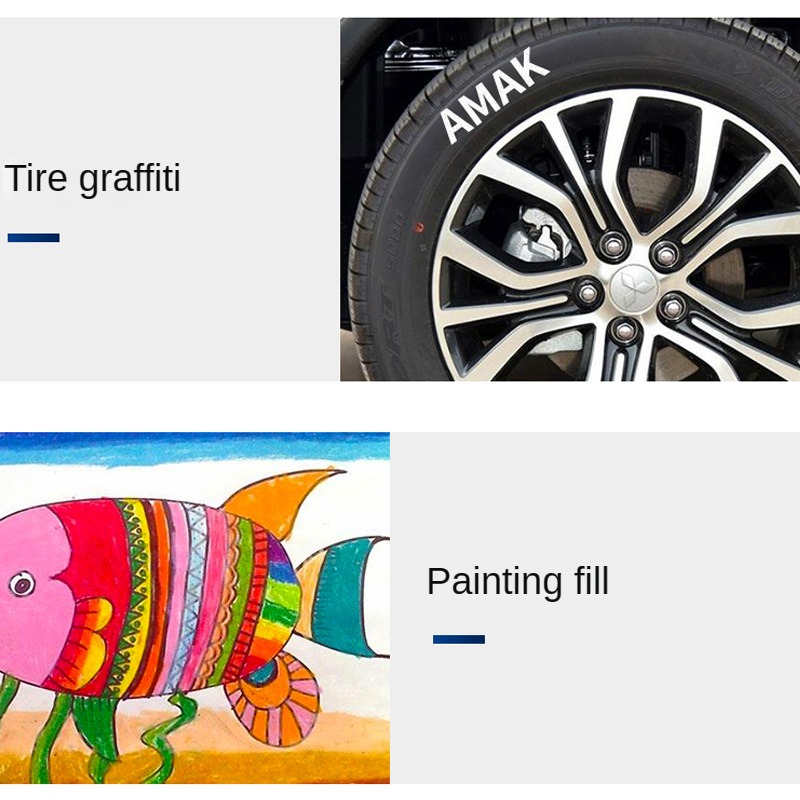 1/3Pcs White Permanent Marker Pens 0.7/1.0/2.5MM Paint Markers For Wood Rock Plastic Leather Glass Stone Metal Art Supplies