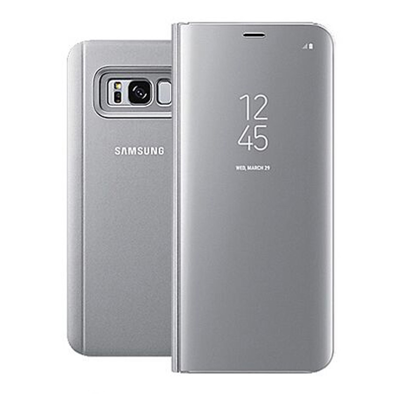 For SAMSUNG Original Mirro Cover Clear View Phone Case EF-ZG955 For Samsung Galaxy S8 G9500 S8+ S8 Plus SM-G955 Rouse Slim Flip: For Galaxy S8 Plus / Silver