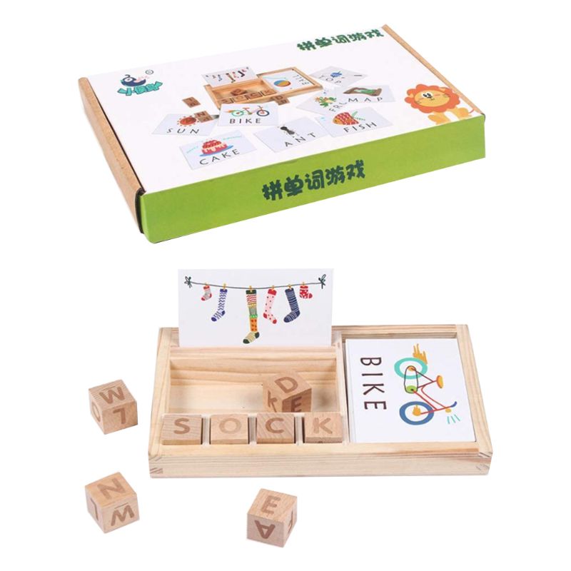 Drewniane zabawki edukacyjne nauka dopasowywania gier listowych i rozwija alfabet Wor