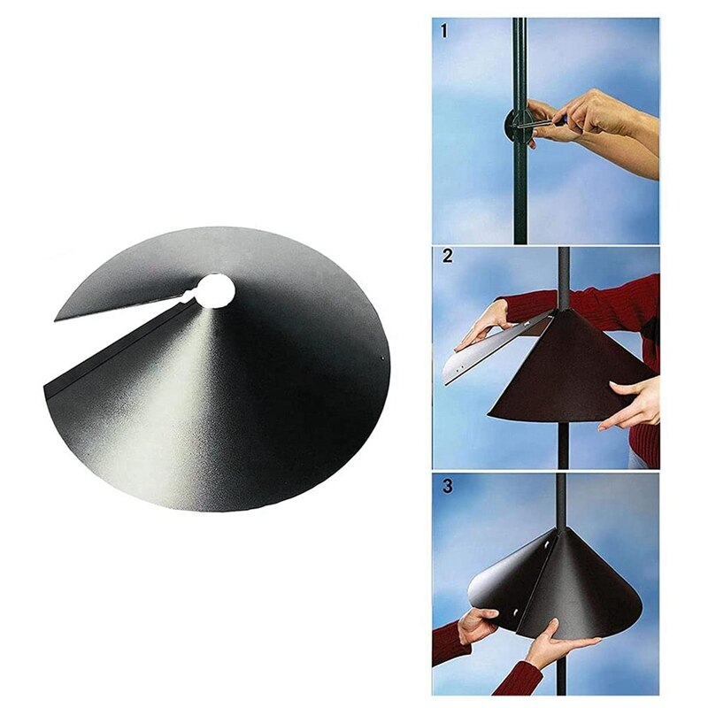 Wrap Rond Eekhoorn Baffle, Unieke Metalen Wasbeer &amp; Eekhoorn Proof Opknoping Baffle Voor Vogelvoeders Yard Beschermen Pole