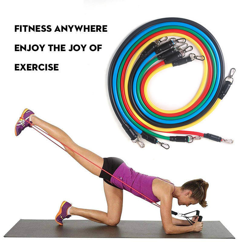 11 stk gummi elastiske modstandsbånd sætter fitness gym træning træningsudstyr til hjemme sport træning bodybuilding yoga