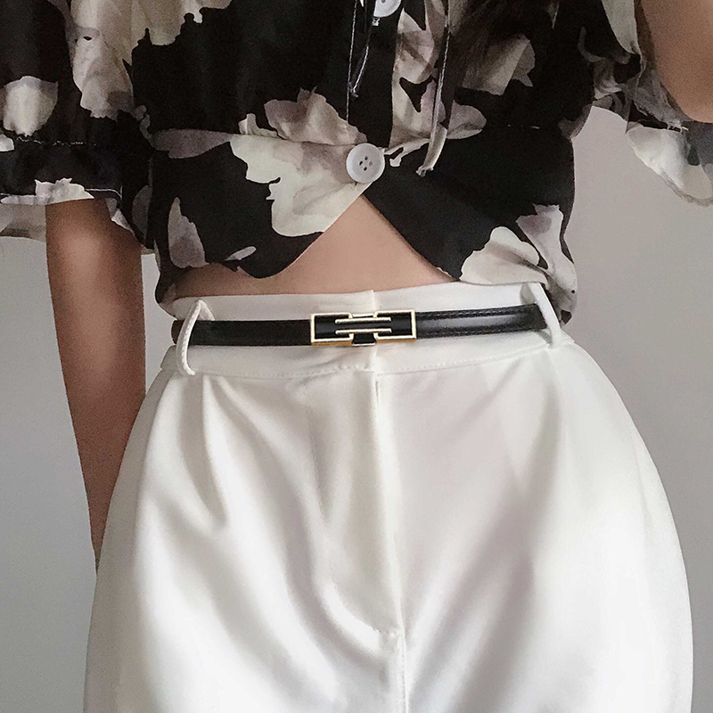 Mode lederen dunne riem dames broekjurk decoratie tailleband effen kleur magere taille riem dames verstelbare tailleband