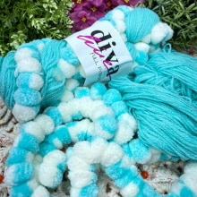 Pom Pom Fancy Hand Knitting Yarn,100 Pcs Pom Pom-(100 Gr)-(3,5 Mm)-(75 Mt)-Yarn Thickness:(1 Mm)-Acrylic-Thin-Blanket-Sweater-His-Scarf-Baby-Women-Girl-Made In Turkey