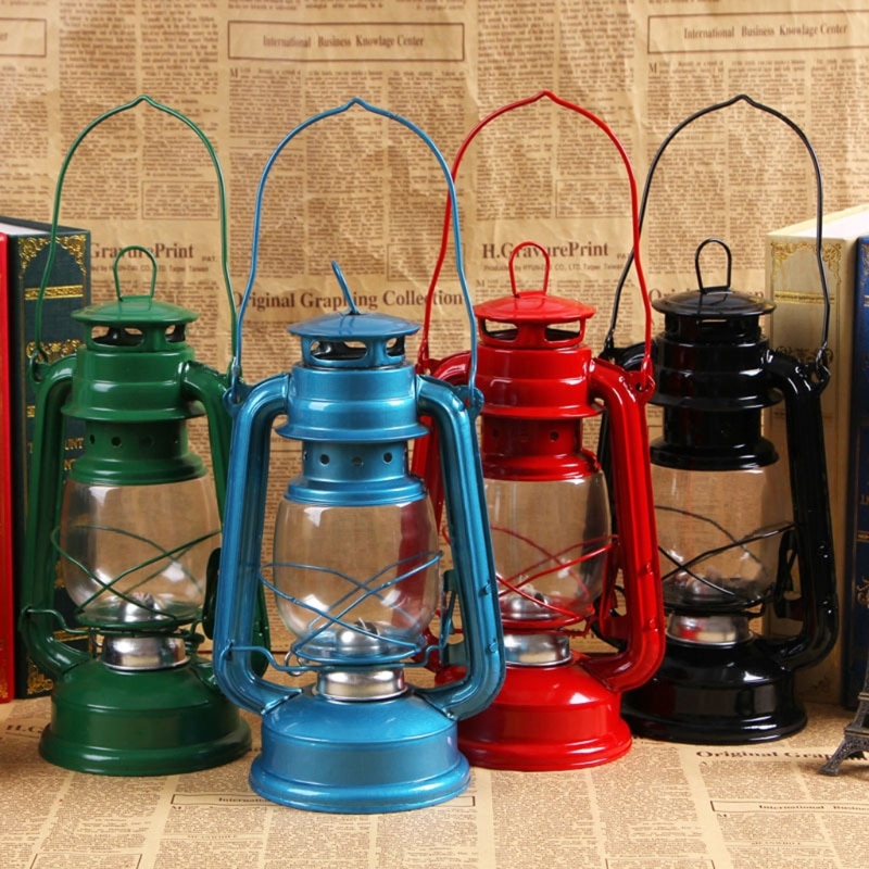 Retro Classic Kerosene Lamp Dimmable Lanterns Wick Vintage Portable Camping Light Outdoor Decoration