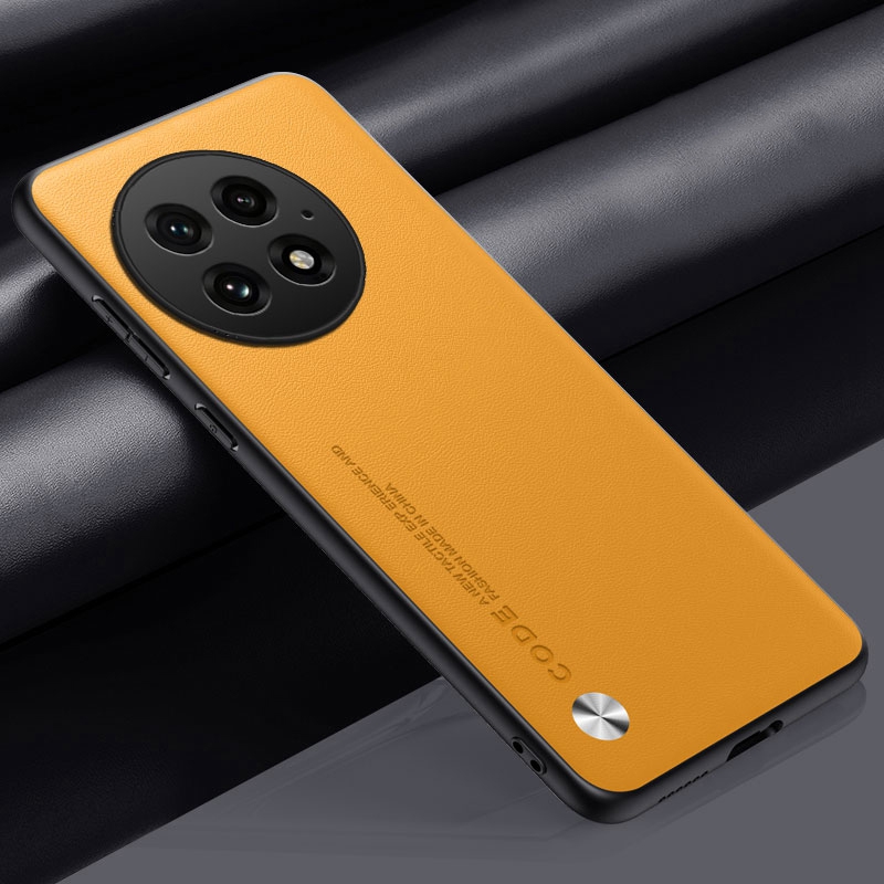 Luxe PU Lederen Case Voor OnePlus 13 5G Achterkant Matte Siliconen Schokbestendige Bescherming Telefoon Case Voor Een Plus 13 OnePlus13: YELLOW
