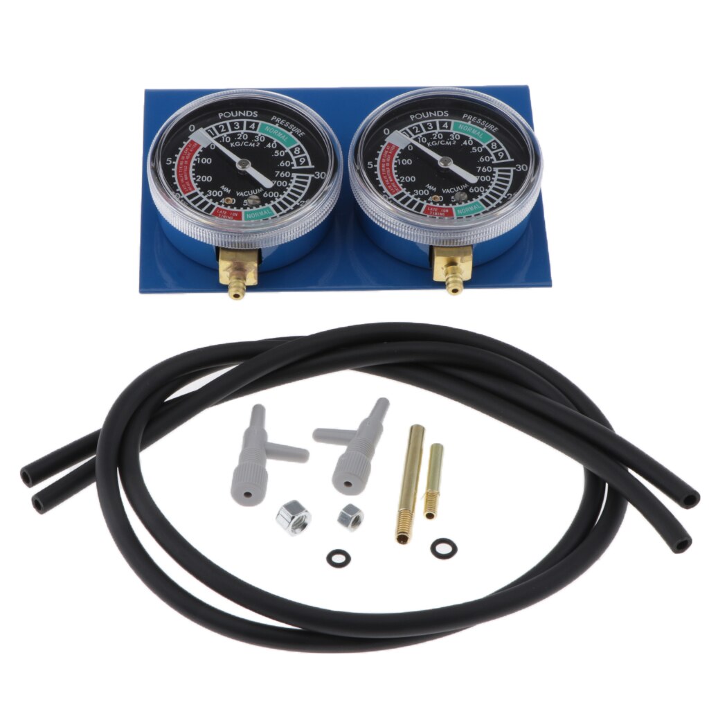 Motorcycle Carb Carburettor Vacuum Balancer Gauge 2 Cylinder Gauges Meter Kit