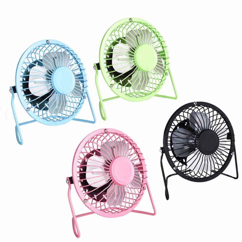 USB Fan 4 inch Portable USB Charged Metal Mute Table Cooling Fan Home Office Air Cooler