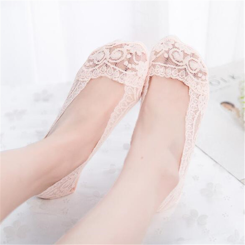 Silikon flachen Frauen Spitze Slipper Socken unsichtbar Nahtlose Mädchen niedrig schneiden Stiefel baumwolle Dicke Socken Hausschuhe Anti- Unterhose: Rosa