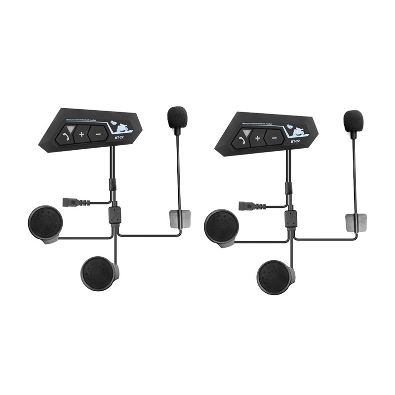 Epdpekc 2 Sets Motorfiets 5.0 Bluetooth Hoofdtelefoon Koptelefoon