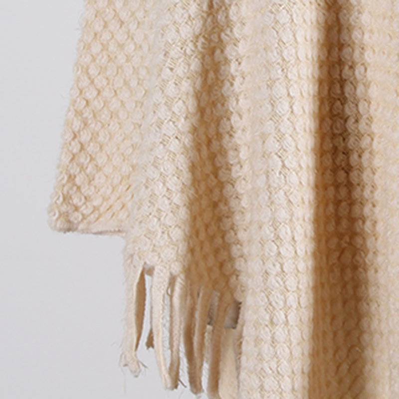 Winter Gebreide Poncho Capes Kwasten Effen Sjaal Trui Poncho Jas Onregelmatige Lange Mouwen Vrouwelijke Capes