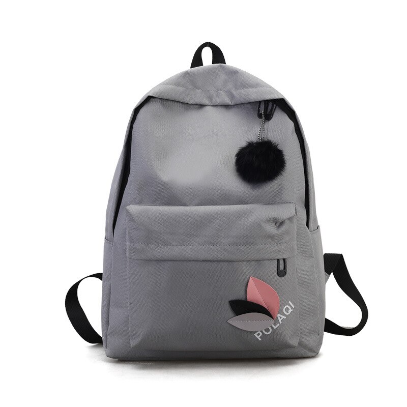 Women Backpack Female's Canvas School Bags For Teenage Girls Women's Leaves Backpack Fresh Large Capacity Travel Bag: Gray