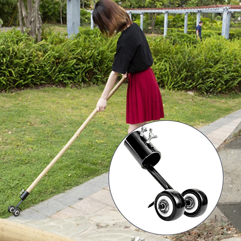 Ogräsryckare ogräsrensare med hjul ogräsavdragare verktyg med långt handtagsborttagare trädgårdsarbete ogräsredskap grästrimmer