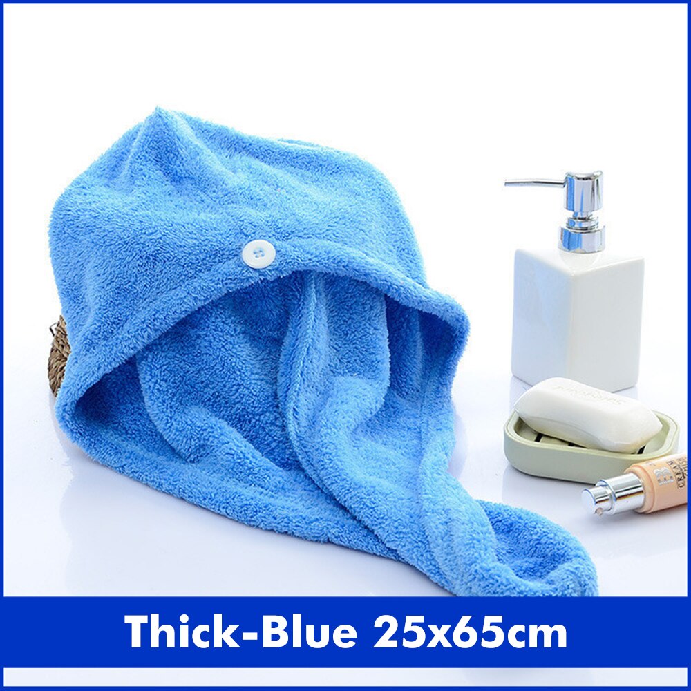 Towel Hair Drying Quick-Dry Bath Towel Microfiber Solid Soft Skin-Friendly Without Irritation Super Water Absorption Performance: Blue