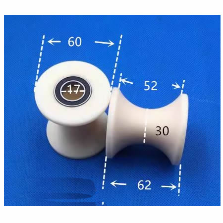 U-groef nylon katrol U-vormig Spoorwiel diameter 40 mm 50 mm 60 mm 70 mm 80 mm 120 mm Verschillende maten Geleidingsrol steunrol: TRANSPARENT