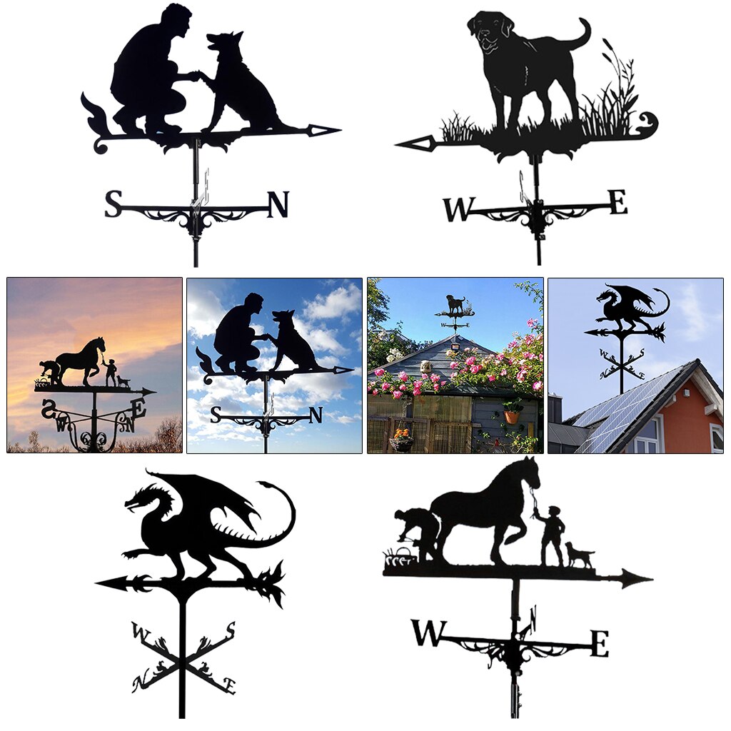 Ijzer Boerderij Windwijzer Dak Mount Wind Richting Indicator Kit Outdoor Tuin Beugel Weer Wind Speed Spinner