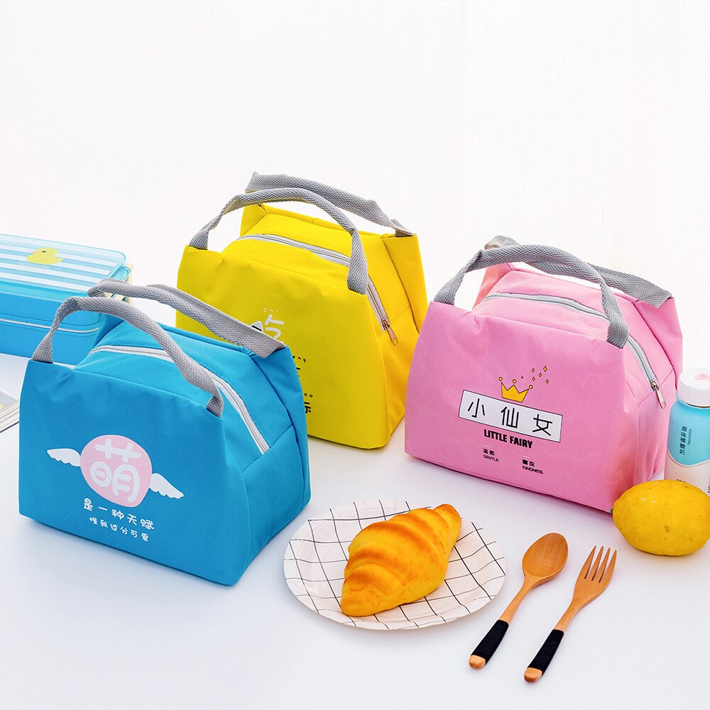 Cartoon Portable Student Insulation Pack Fox Pattern Baby Food Thermos Bag Milk Bottle Pouch Children's Lunch Box Tote
