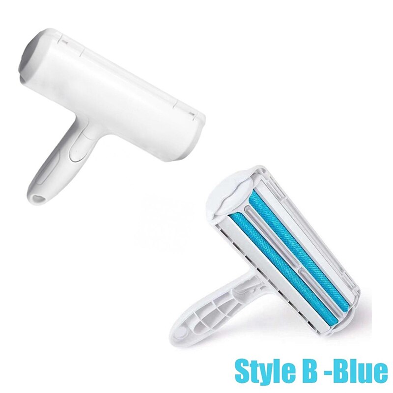 6 Kleur 2-Way Verwijderen Huisdier Haar Roller Hond Haar Remover Borstel Tapijt Borstel Kat Lint Steken Roller tapijt Cleaner Borstels: Blue