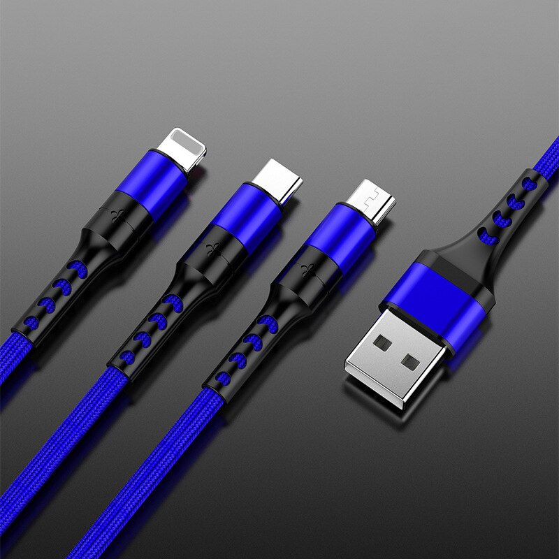 Baseus 3in1 Daten USB Kabel iphone ladegerät Ladekabel Für Android Typ C Xiaomi Samsung Ladegerät Draht telefon zubehör