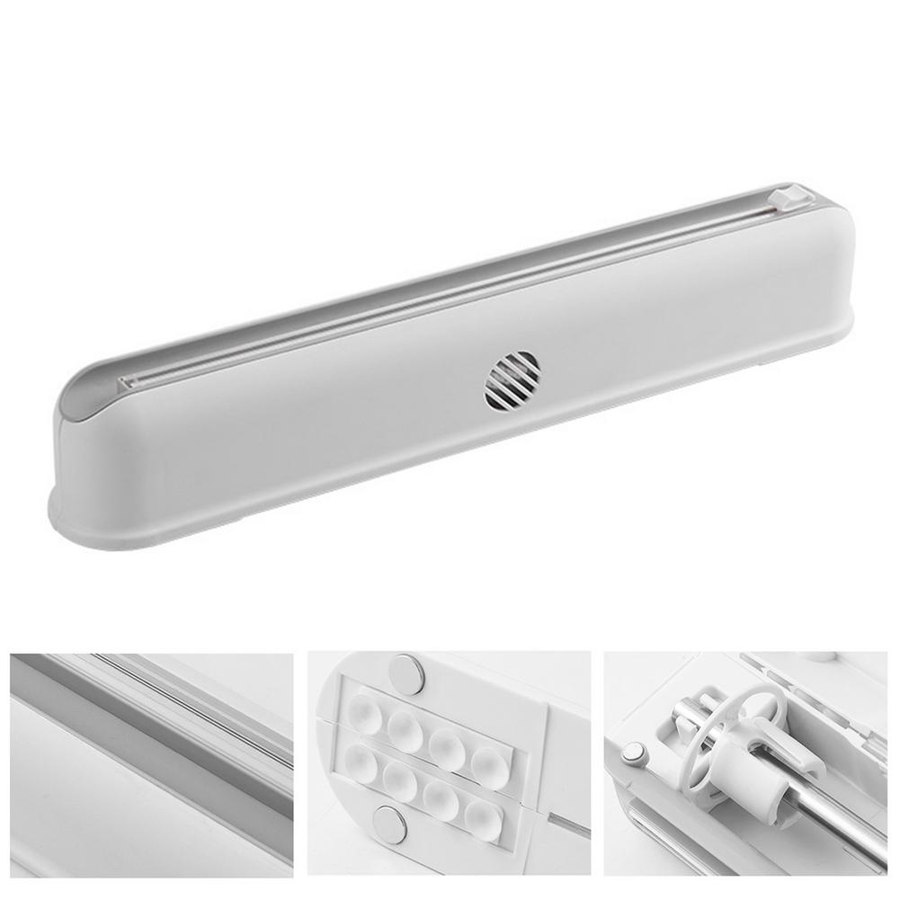 Cling Film Cutter Food Wrap Dispenser Cutter Kitchen Tool Adjustable Reusable Wall Hanging Cling Film Dispenser