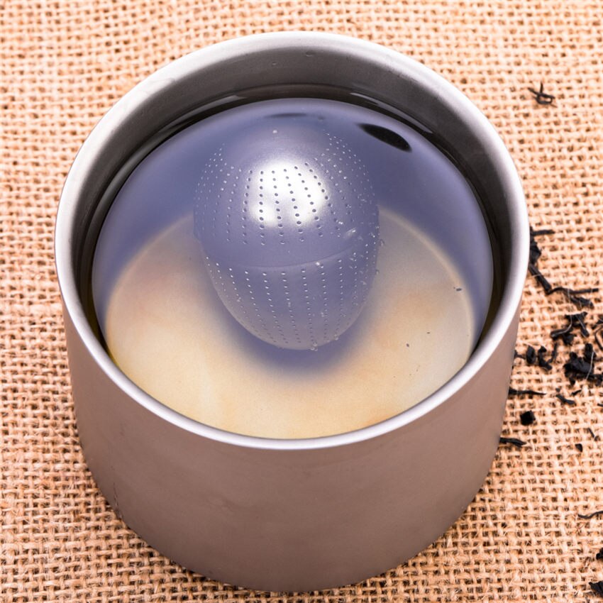 Passoire à thé créative en titane pur en forme d&#39;œuf, pour l&#39;extérieur, filtre parfumé, tasse à thé intégrée