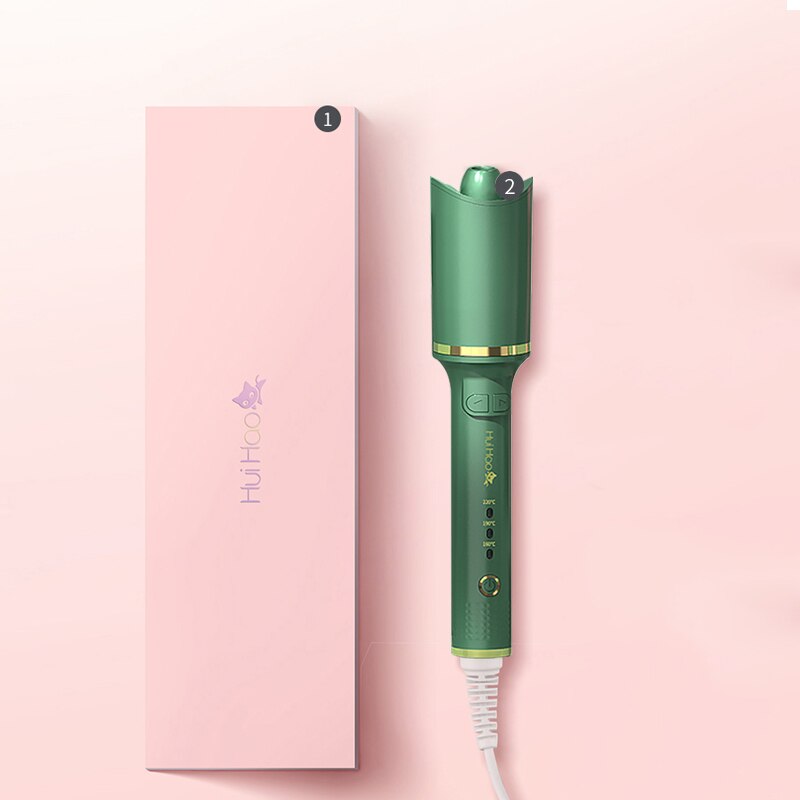 AmazeFan Automatic Curling Iron Rotating Curler Styling Tools for Curls Waves Ceramic Curly Magic hair curler: Green / EU
