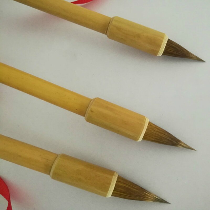 Juego de pinceles de escritura de pelo de comadreja china, juego de pinceles de pintura china, caligrafía de escritura Regular, suministros de papelería