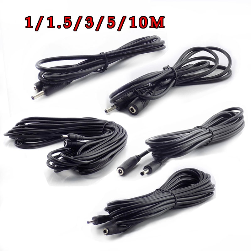 1/1.5/3/5/10M 5V 2A Male to Female DC Power Cable Extension Cord Adapter Connector CCTV Camera DVR ed Strip Light 3.5mmx1.35mm