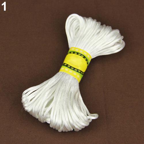 20M Nylon Braiding String Chinese Knot Cord Rattail Satin Braided String Jewelry findings Beading Rope for DIY crafts: Beige