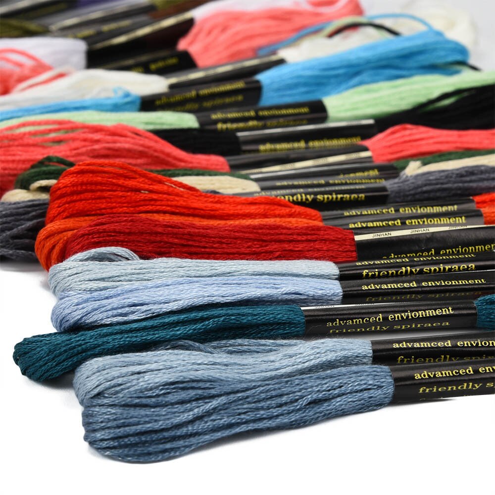 Premium Rainbow Color Embroidery Floss Cross Stitch Threads Cotton Cross Stitch Embroidery Floss Sewing Skeins Craft