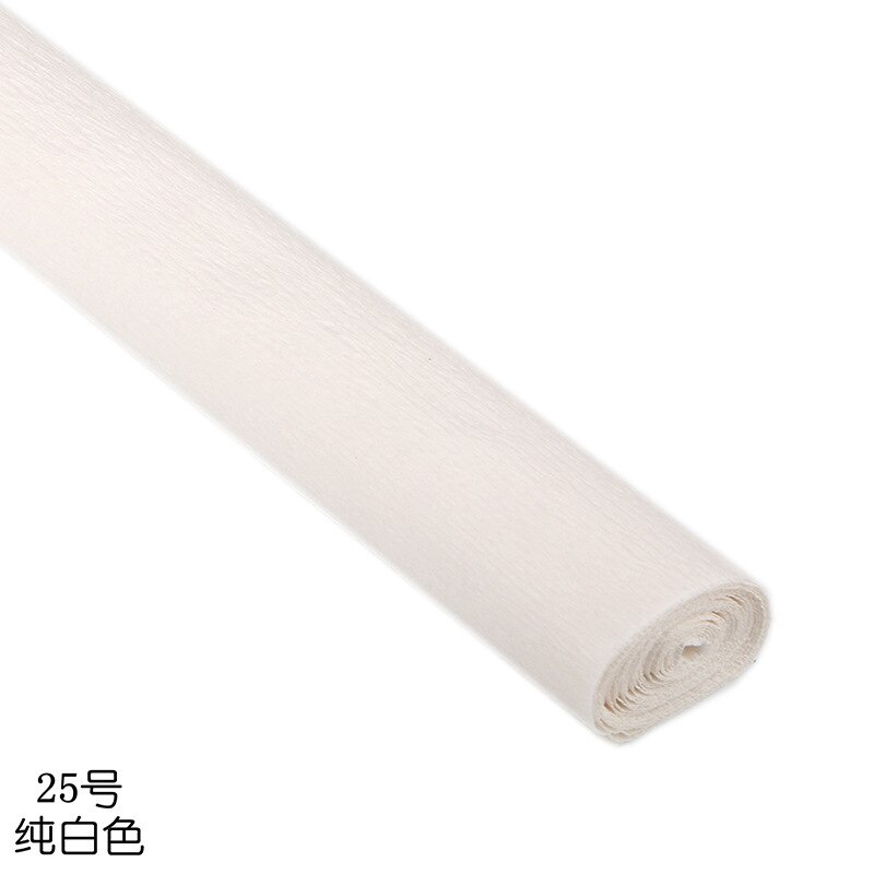 250Cm * 50Cm Crinkled Crêpepapier Bloem Wikkelen Bruiloft Feestelijke Partij Decoratie Kids Diy Vouw Scrapbooking Ambachten 5Pcs: white