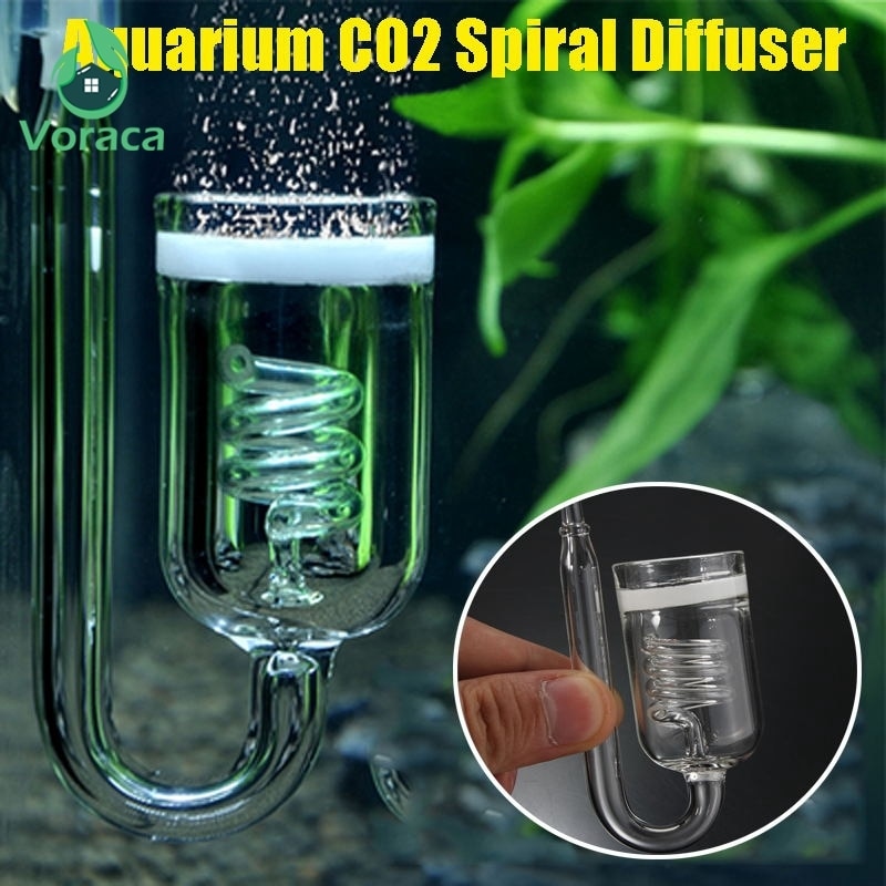 1 Pc Aquarium CO2 Diffuser Spiraal Glas Tank CO2 Verstuiver Bubble Verstuiver Reactor Solenoid Regulator Mos Voor 60 ~ 300L planten