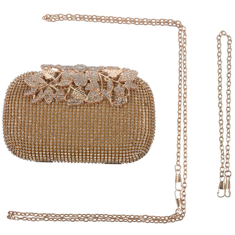 Unieke Gouden Strass Avondtasje Clutch Purse Party Bridal Prom