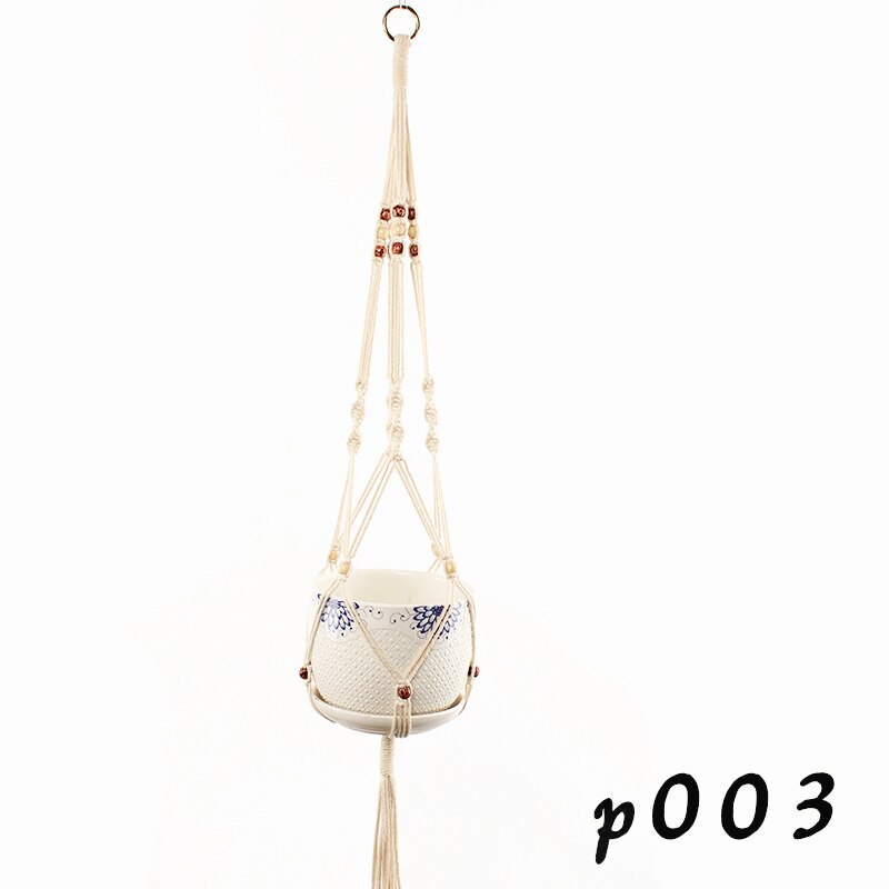 Macrame Plant Hanger Opknoping Bloempot Hanger Plant Houders Gevlochten Touw Opknoping Planter Mand Voor Thuis Indoor Outdoor Decor