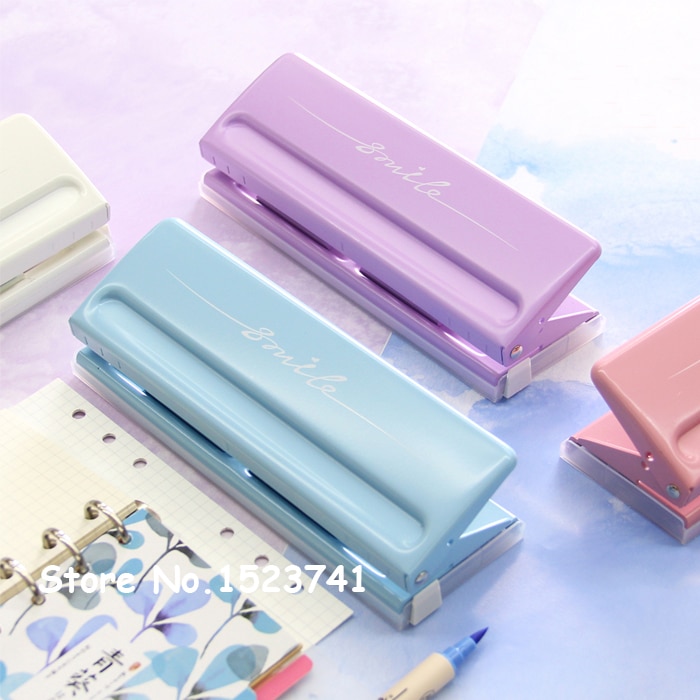 Perforator Metal 6 Hole Punch Blue Craft Puncher Paper Cutter Adjustable DIY A4 A5 A6 Loose-Leaf Punch Scrapbooking Statione