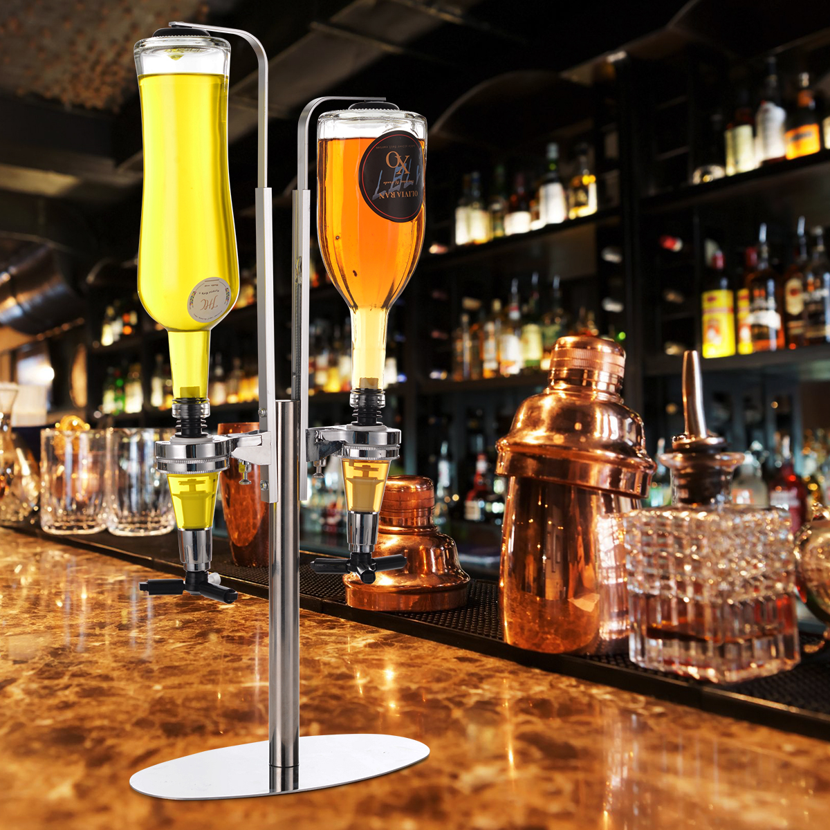2- pullo baari juoma viina-annostelija pyörivä pidike alkoholijuoma shot cocktail shaker, pyörivä viski-annostelija viiniteline