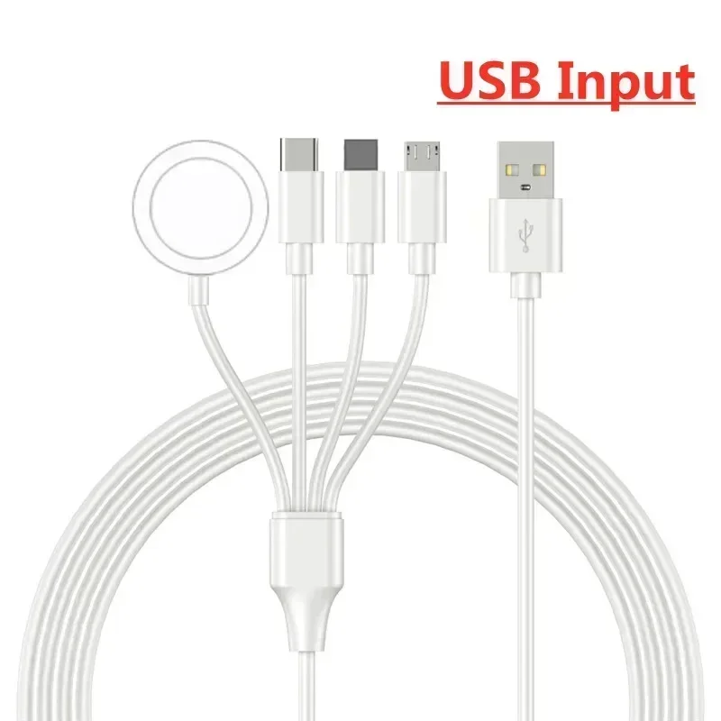 4 in 1 magnetisk trådlös laddare usb typ c pd-laddningskabel snabb klocka för iphone 14 / android apple watch iwatch 1-9 ultra se: Lila