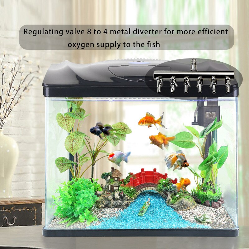 6 holes 4mm stainless steel fish tank air control valve air splitter oxygen distributor fish tank water tank air pump splitter