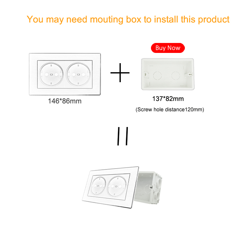 6 Gang 2 Way Wallpad Crystal Glass Panel 16A EU 110V-240V 146*86mm Double 3 Gang 2 Way Switches